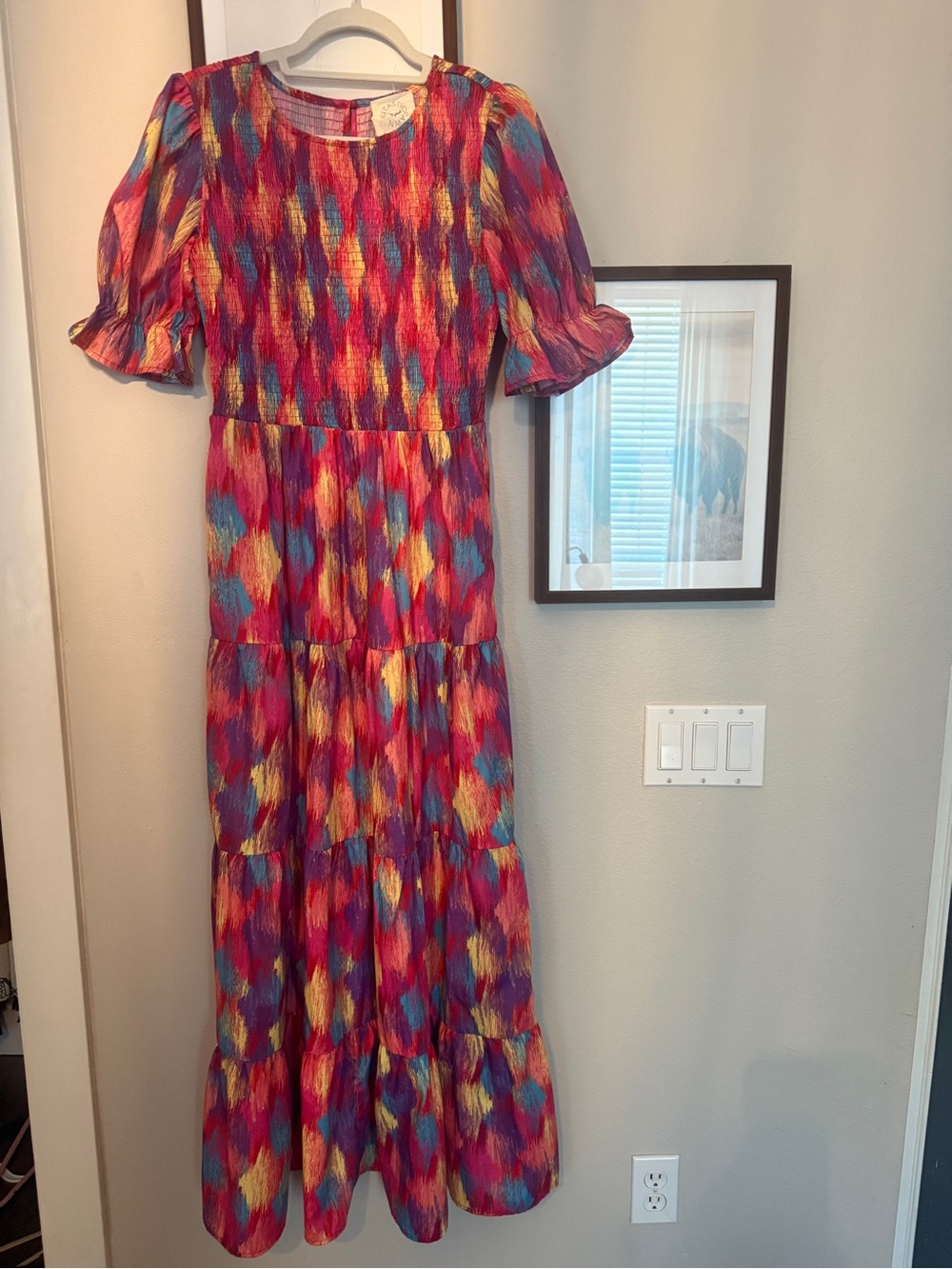 Fantastic Fawn Multicolor Brushstroke Tiered Maxi Dress